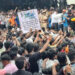 Protests were held outside a school in Badlapur after two four-year-old girls were allegedly sexually assaulted. (Express photo by Deepak Joshi)