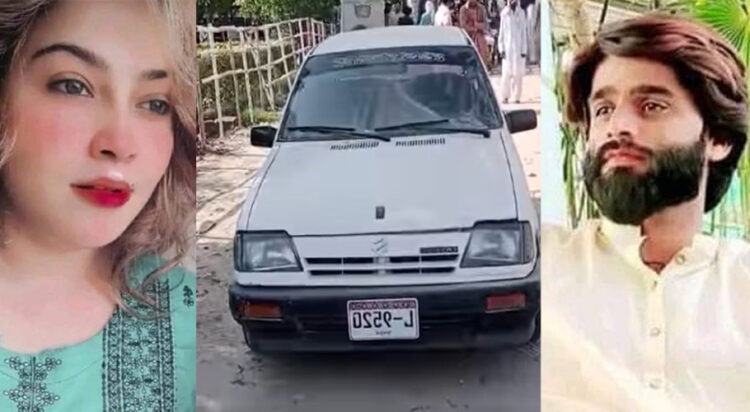 The bodies of TikToker girl Seema Khaskeli and boy Zaffar Hajano were recovered from a car parked near Kousar Hospital on the National Highway Khairpur. (Image credit: dialoguepakistan.com)