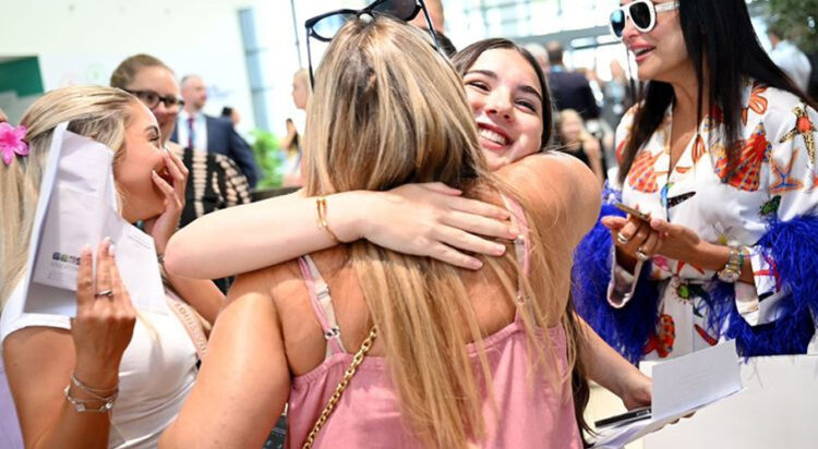 Students and loved ones celebrating the results at GEMS FirstPoint School – The Villa, Dubai on Thursday Image Credit: Supplied