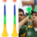 The vuvuzela is a horn, with an inexpensive injection-moulded plastic shell which produces a loud noise.