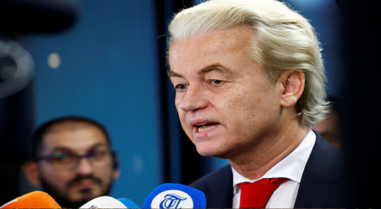 Dutch far-right politician and leader of the PVV party Geert Wilders in The Hague, Netherlands, November 24, 2023. REUTERS/Piroschka van de Wouw/File Photo