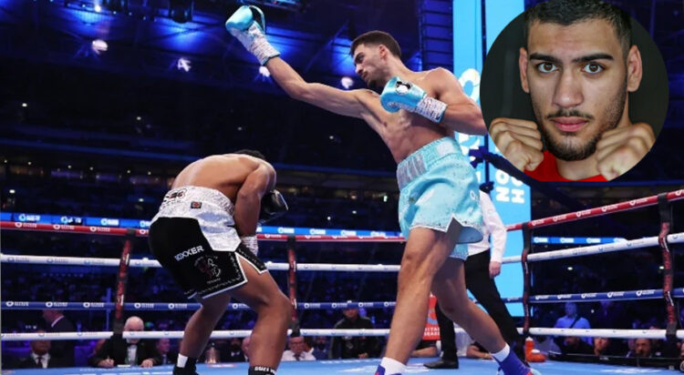 Hamzah Sheeraz (right) fighting Tyler Denny on September 21, 2024. —Facebook/@RiyadhSeason