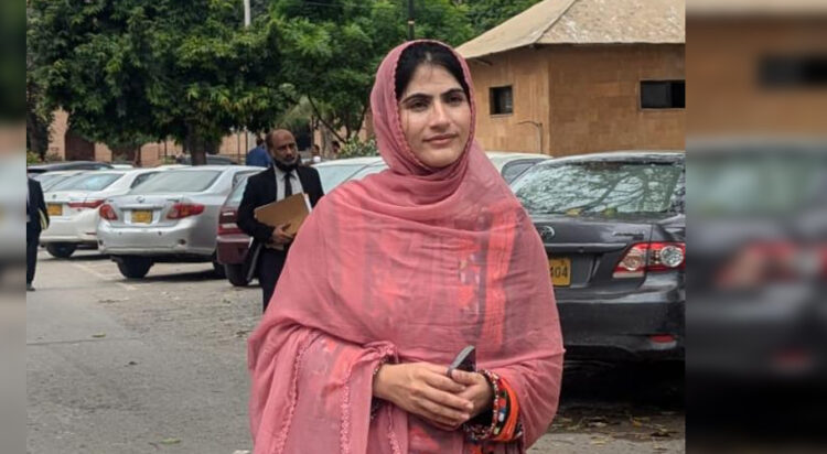 Sammi Deen Baloch, at the Sindh High Court. Photo: Sammi Deen Baloch