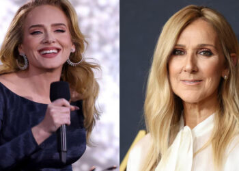 (L) Adele on stage in Munich in 2024. (Image: Kevin Mazur/Getty)  (R) Celine Dion attends premiere of new documentary (Image: azureserv.com)