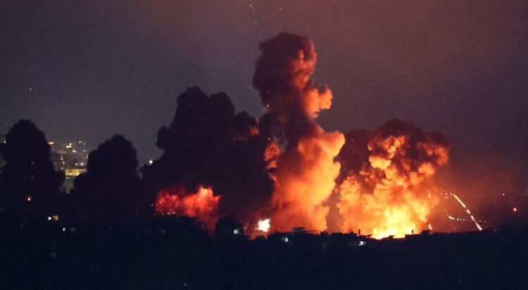 Smoke rises following an explosion over Beirut's southern suburbs after a strike, as seen from Sin El Fil, Lebanon, on Thursday, October 3.
Amr Abdallah Dalsh/Reuters