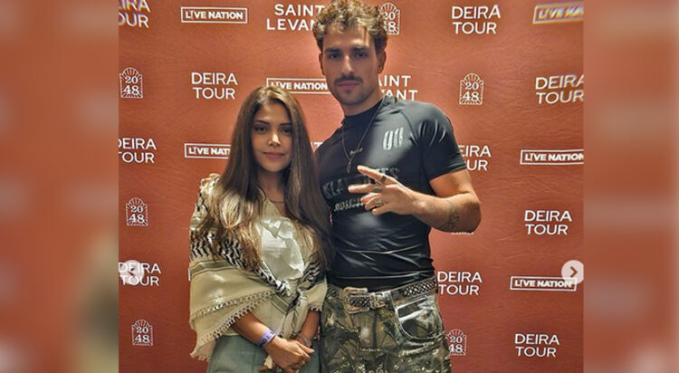 Hadiqa Kiani with French-Palestinian singer Saint Levant at his concert in LA
(Image: Instagram: hadiqakianiofficial)