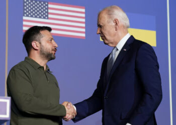 Joe Biden and Volodymyr Zelenskiy, Fasano, Italy, June 13, 2024. REUTERS/Kevin Lamarque