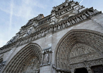 This photograph shows the facade of Notre-Dame cathedral in Paris on November 29 ahead of a visit by French President Emmanuel Macron. — AFP