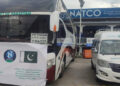 The images shows a general view of Natco’s bus in Gilgit city, Gilgit-Baltistan on November 12, 2024 (Photo courtesy: Facebook/Natco)