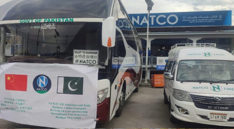 The images shows a general view of Natco’s bus in Gilgit city, Gilgit-Baltistan on November 12, 2024 (Photo courtesy: Facebook/Natco)