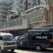 A view of police mobile and an ambulance outside a factory where according to police, two Chinese nationals were shot at and injured, in Karachi, Pakistan November 5, 2024. REUTERS/Akhtar Soomro