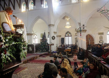 Christian Community people attend annual commemoration ceremony on the occasion of Christmas Day celebration held at Saint John Cathedral Church in Peshawar on December 25, 2023. — (FILE/PPI)