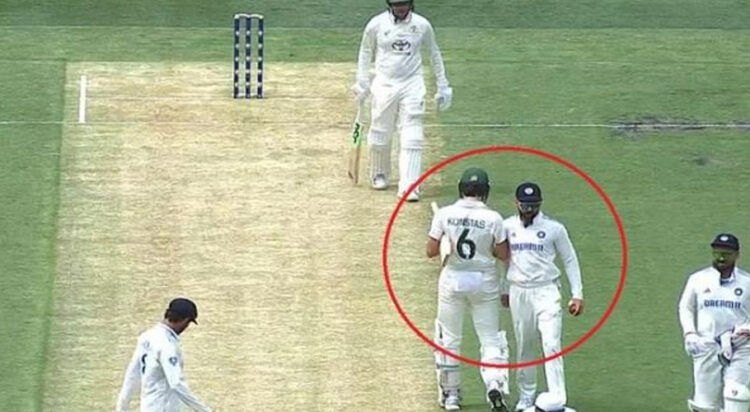 Virat Kohli is shouldering Australian batter Sam Konstas. Photo. X