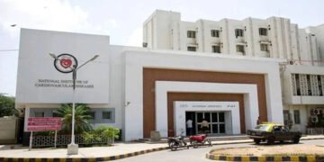 The National Institute of Cardiovascular Diseases building in Karachi can be seen in this photo. — NICVD website/File