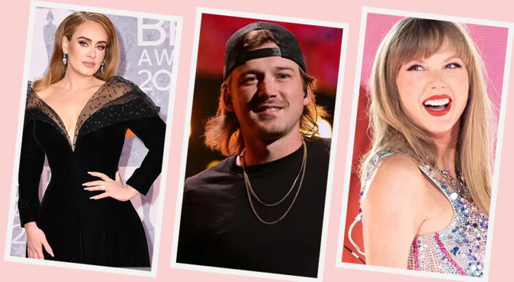 Adele, Morgan Wallen and Taylor Swift (Image: File/Getty)