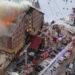 A drone-captured aerial view shows the hotel engulfed in flames at Kartalkaya Ski Resort, Bolu, northwestern Türkiye, Jan. 21, 2024. (AA Photo via dailysabah.com)