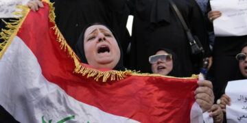 Protesters gather to demonstrate against a proposed law to permit underage female marriage in Tahrir Square in Baghdad, Iraq, Aug. 8, 2024. (AP Photo/Hadi Mizban, File)