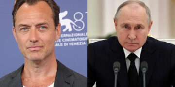 A combo of images shows English actor Jude Law and Russian President Vladimir Putin. (Getty Images - Mikhail Tereshchenko/Sputnik/Pool via Reuters)