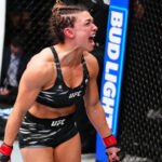 Mackenzie Dern after her victory over Amanda Ribas. Photo by Chris Unger/Zuffa LLC via Getty Images