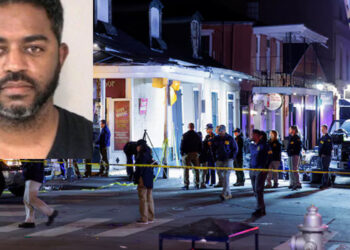 FBI agents walk near the site where people were killed by a man driving a truck in an attack during New Year's celebrations, in New Orleans, Louisiana, U.S., January 1, 2025. New Orleans attack suspect Shamsud-Din Jabbar (REUTERS/Eduardo Munoz/  Handout/FBI via AFP)