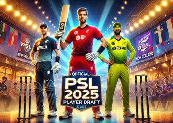 This AI image shows Alex Carey, Martin Guptill, and Usman Khawaja for upcoming PSL 2025 draft (MM News)