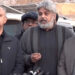 Sunni Ittehad Council Chairman Sahibzada Hamid Raza, PTI’s Omar Ayub Khan and Asad Qaiser, addresses reporters outside Adiala Jail in Rawalpindi on January 12. — (Credit; DawnNews TV)