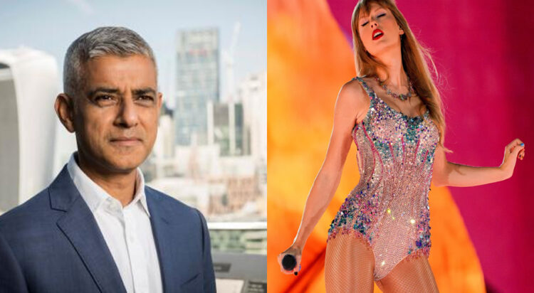 This combo of images shows Mayor of London Sadiq Khan and Taylor Swift (Credit: London Government/ ZUMA Press / Alamy)