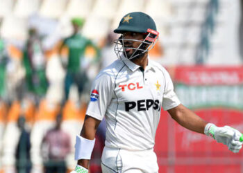 Cricket - Second Test - England v Pakistan - Multan Cricket Stadium, Multan, Pakistan - October 17, 2024 Pakistan's Shan Masood walks back to the pavilion after losing his wicket, caught out by England's Ollie Pope off the bowling of Shoaib Bashir REUTERS/M A Tanveer/File Photo