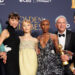 Jeff Goldblum, Michelle Yeoh, Ariana Grande, Cynthia Erivo, Marc Platt, and Jon M. Chu, winners of the Cinematic and Box Office Achievement award for "Wicked," pose at the 82nd Golden Globe Awards in Beverly Hills, California, U.S., January 5, 2025. REUTERS/Mario Anzuoni/File Photo