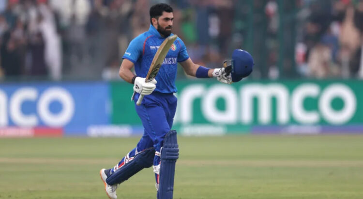 Ibrahim Zadran reached his ton in 106 balls•ICC/Getty Images