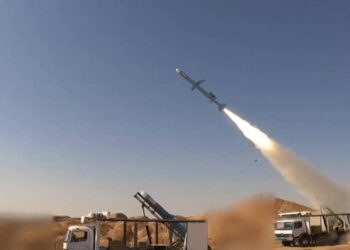 This handout photo provided by Iran’s Revolutionary Guard Corps (IRGC) official website Sepah News on February 1, 2025, shows a test launch during the unveiling of the Ghadr-380 naval cruise missile in an undisclosed location in Iran. The naval arm of the IRGC unveiled a new underground missile facility on the south coast in footage aired by state television on February 1, two weeks after unveiling an underground naval base | Photo Credit: AFP PHOTO / IRAN’S REVOLUTIONARY GUARD VIA SEPAH NEWS