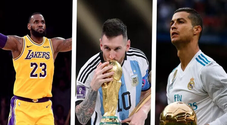 LeBron James, Messi and Ronaldo (Credit; football.london)