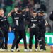 New Zealand's Glenn Phillips celebrates with teammates after taking the wicket of South Africa's Keshav Maharaj, caught out by Tom Latham during ICC Champions Trophy semi-final at Gaddafi Stadium, Lahore, March 5, 2025. — Reuters