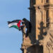 Man with Palestinian flag at London's Big Ben: Image 24 News