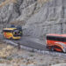 An undated image shows buses on Makran Coastal Highway.