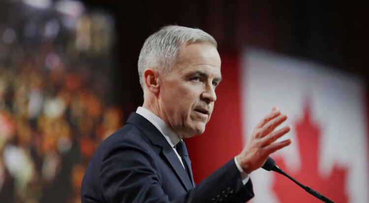 Former Bank of Canada and Bank of England governor Mark Carney speaks after he won the race to become leader of Canada's ruling Liberal Party and will succeed Justin Trudeau as Prime Minister, in Ottawa, Ontario, Canada, March 9, 2025. REUTERS/Amber Bracken/Pool TPX IMAGES OF THE DAY