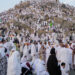 Muslim pilgrims gather at the top of the rocky hill known as the Mountain of Mercy, on the Plain of Arafat, during the annual Hajj pilgrimage, near the holy city of Mecca, Saudi Arabia. [Rafiq Maqbool/AP Photo]