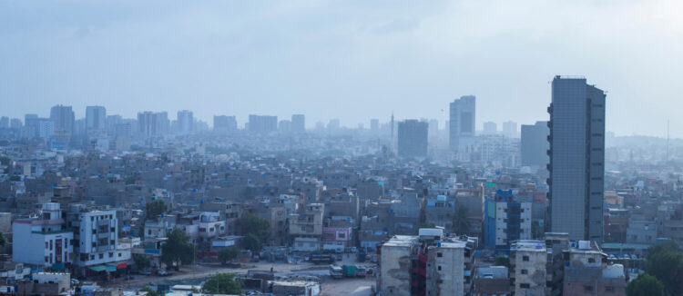 Aerial view of Karachi buildings. File photo