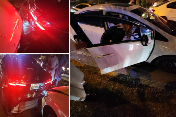 Marriyum Aurangzeb met an accident in Lahore. Pictures online