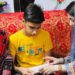 Punjab Chief Minister Maryam Nawaz (right) hands over insulin card, insulin, glucometer BSR strips and a box of needles to a diabetic child. FB