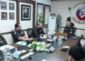 IGP Ghulam Nabi Memon at the Central Police Office (CPO) Karachi on May 5, 2025.  (Screengrab via Facebook@sindhpolicedmc)