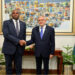 UK Foreign Secretary David Lammy (L) shakes hands with Pakistan’s Foreign Minister Ishaq Dar in Islamabad, on May 16, 2025. (PMO)
