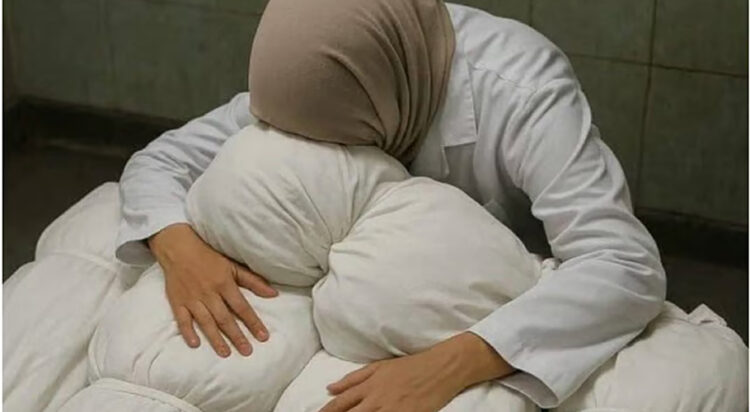 Dr Alaa al-Najjar was on duty at Nasser hospital in Khan Younis when she received her children’s bodies (Image: Screenshot)