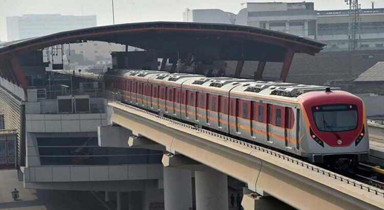 This undated image shows Orange Train Service in Lahore (File)