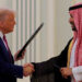 U.S. President Donald Trump and Saudi Crown Prince and Prime Minister Mohammed Bin Salman shake hands during a Memorandum of Understanding (MOU) signing ceremony at the Royal Court in Riyadh, Saudi Arabia, May 13, 2025. REUTERS/Brian Snyder