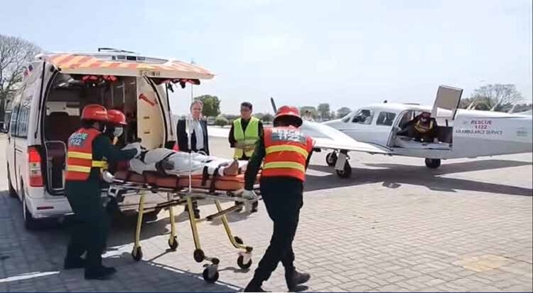The image shows Punjab government’s air ambulance service launched in April last year.