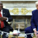 U.S. President Donald Trump meets South African President Cyril Ramaphosa in the Oval Office of the White House in Washington, D.C., U.S., May 21, 2025. REUTERS/Kevin Lamarque