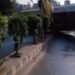 An oil tanker has overturned in the Landhi area, causing major traffic disruption. (Screengrab)