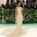 Tyla’s sculpted sand gown, created by Balmain from a plaster mold of her body, was one of the most talked-about looks of 2024. The singer had to be lifted up the stairs to the entrance of the Met.
Jamie McCarthy/Getty Images