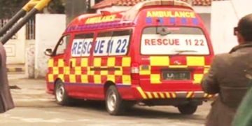 A Rescue 1122 ambulance is seen in this file photo.